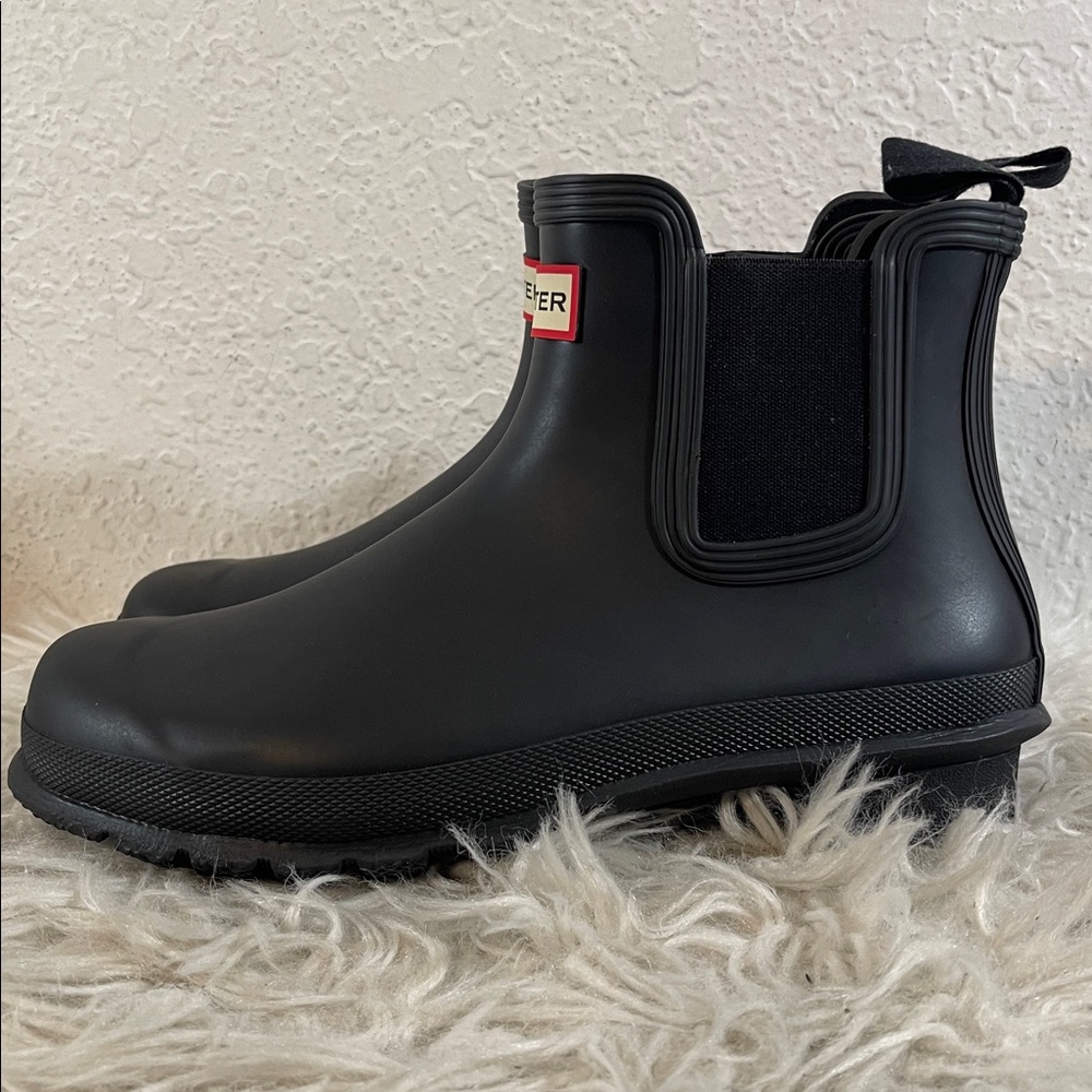 HUNTER Women's Original Chelsea Rain Boots Waterproof Size 8 Black New - Picture 8 of 16
